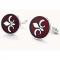 Silver Fleur di Lis Cherrywood Round Cufflinks.JPG